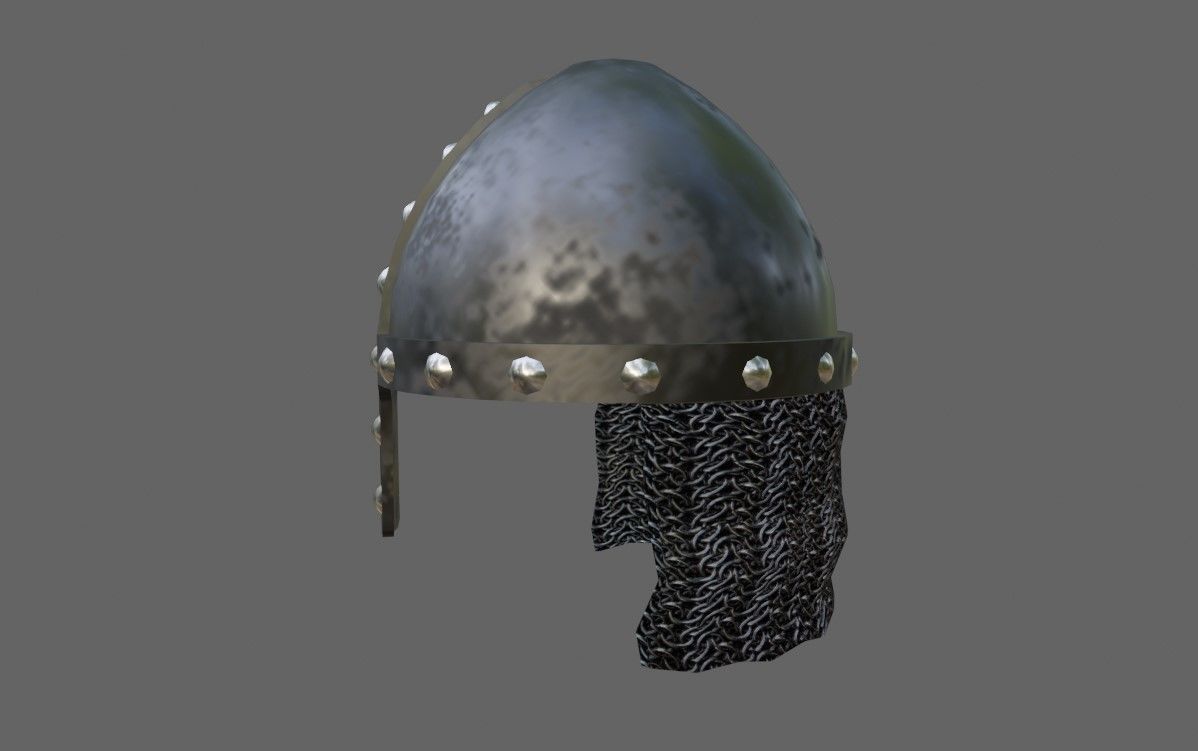 Medieval Iron Helmet - Capacete Low-poly 3D model_8
