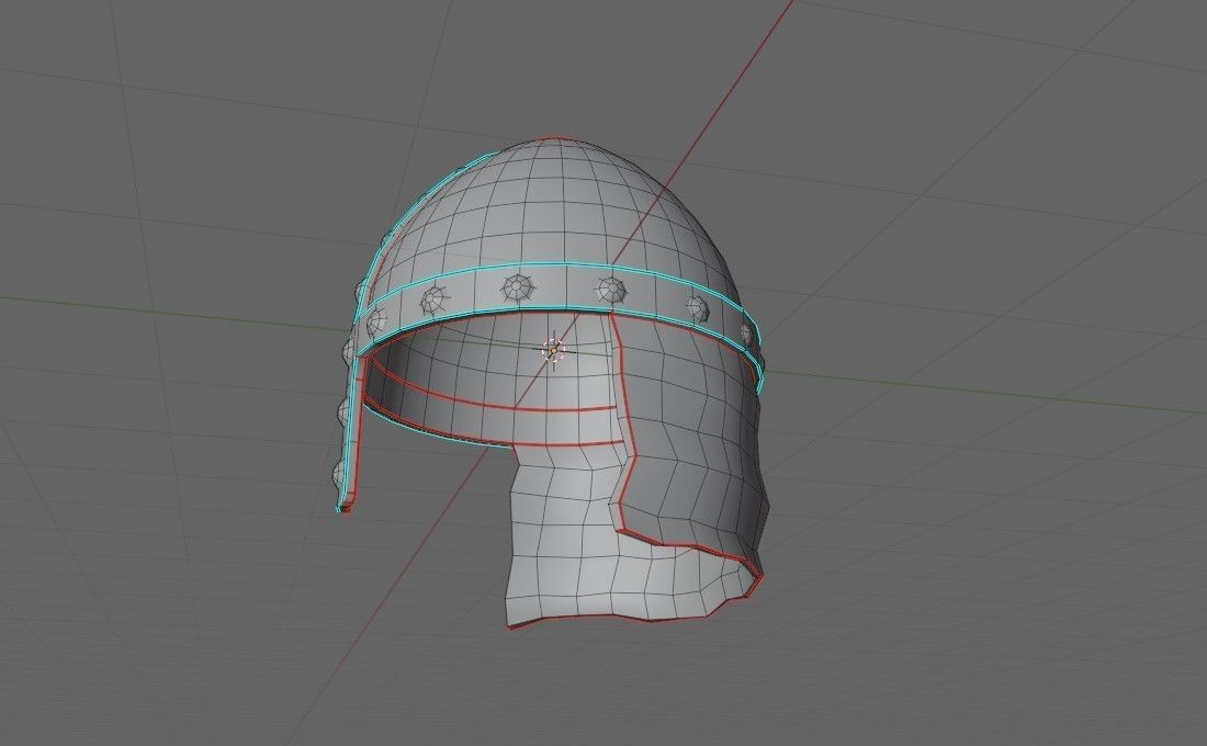 Medieval Iron Helmet - Capacete Low-poly 3D model_17