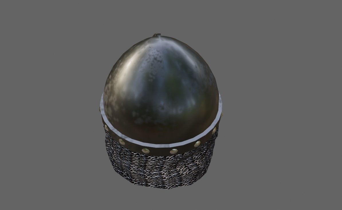 Medieval Iron Helmet - Capacete Low-poly 3D model_4