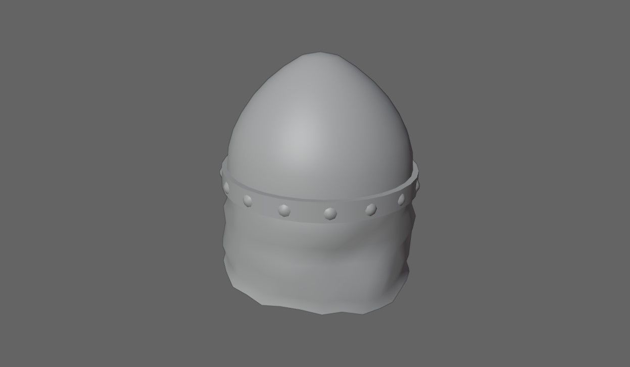 Medieval Iron Helmet - Capacete Low-poly 3D model_15