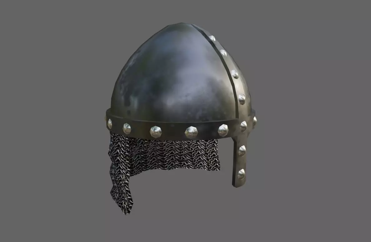 Medieval Iron Helmet - Capacete Low-poly 3D model_0