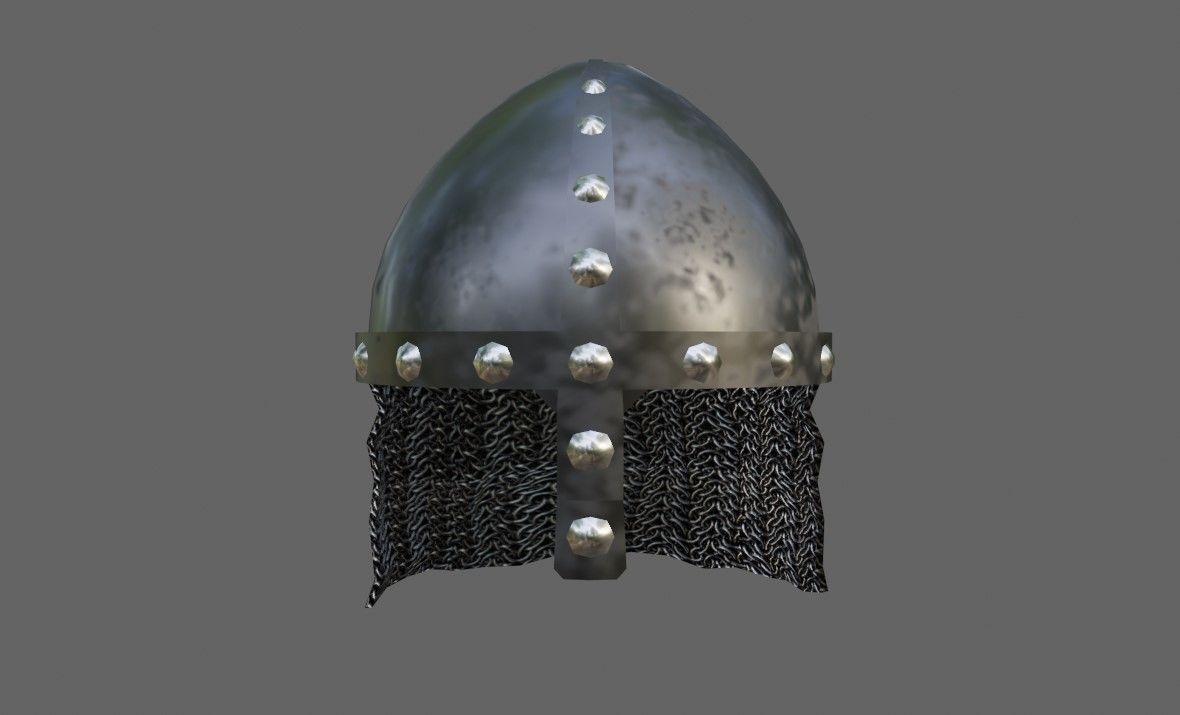 Medieval Iron Helmet - Capacete Low-poly 3D model_7
