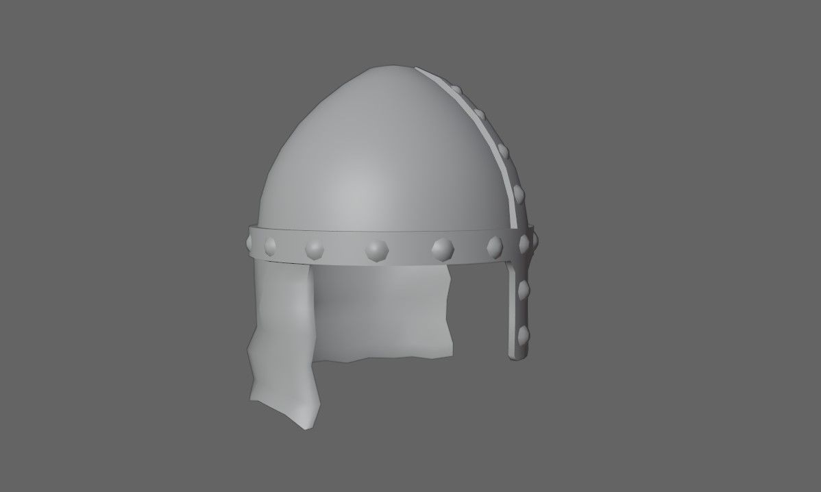 Medieval Iron Helmet - Capacete Low-poly 3D model_14