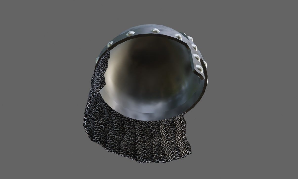 Medieval Iron Helmet - Capacete Low-poly 3D model_5