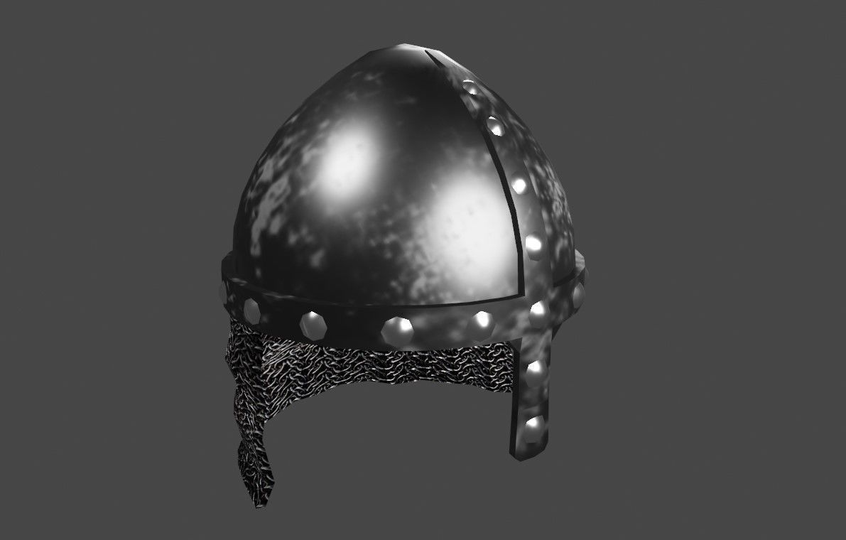 Medieval Iron Helmet - Capacete Low-poly 3D model_11