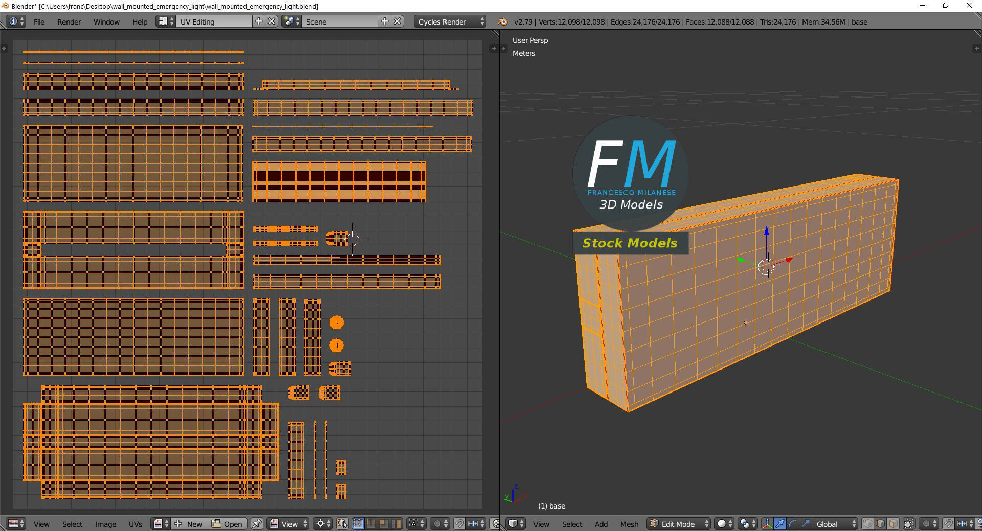 Wall mounted emergency light 3D model_10