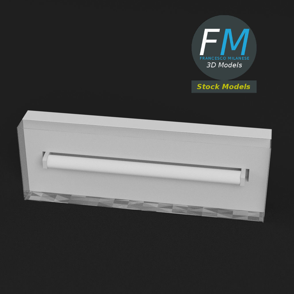 Wall mounted emergency light 3D model_2