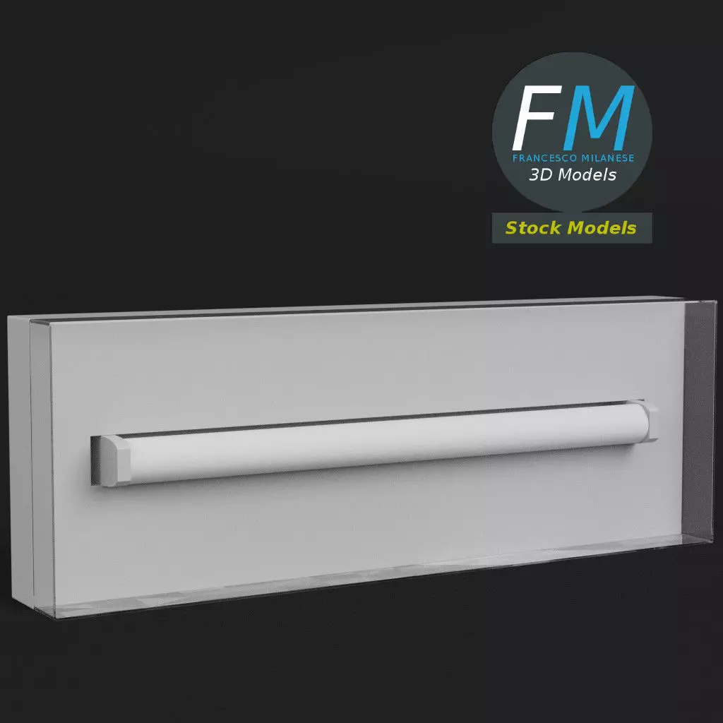Wall mounted emergency light 3D model_0