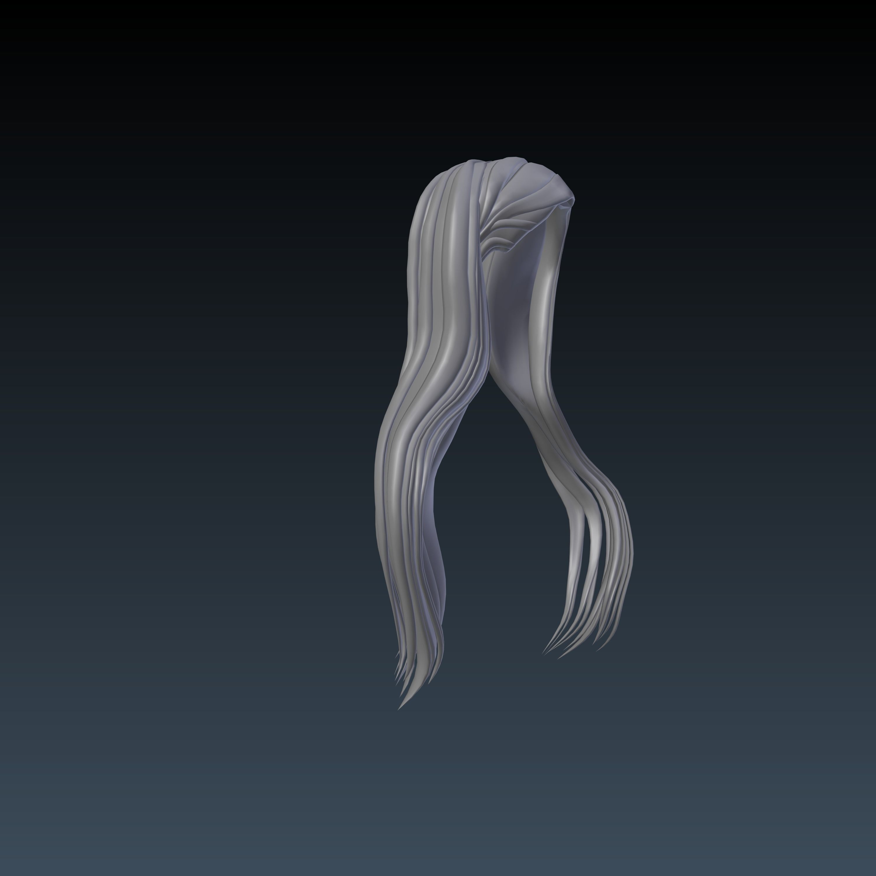 3D Female hairstyle - Marcia low poly Low-poly 3D model_3