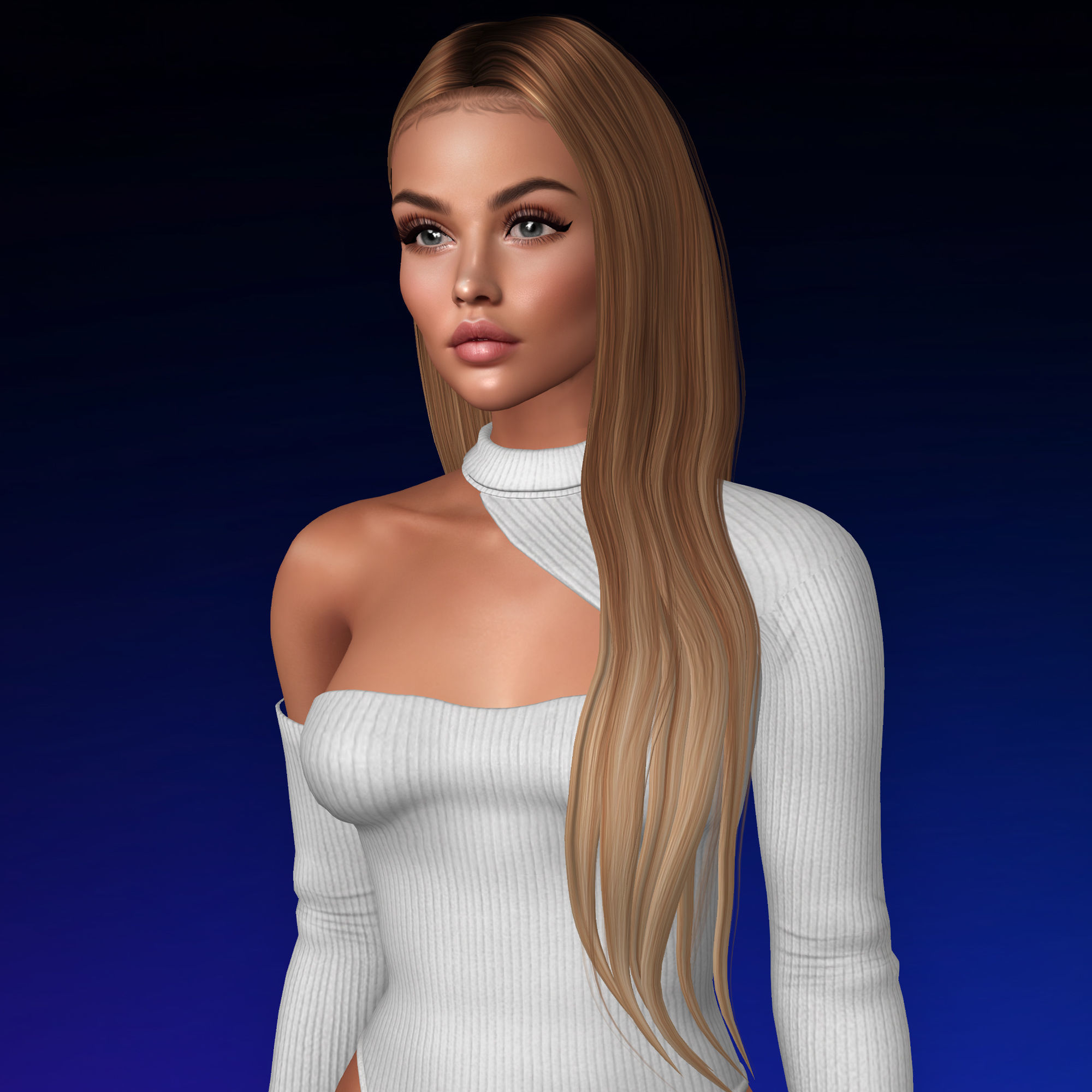 3D Female hairstyle - Marcia low poly Low-poly 3D model_1