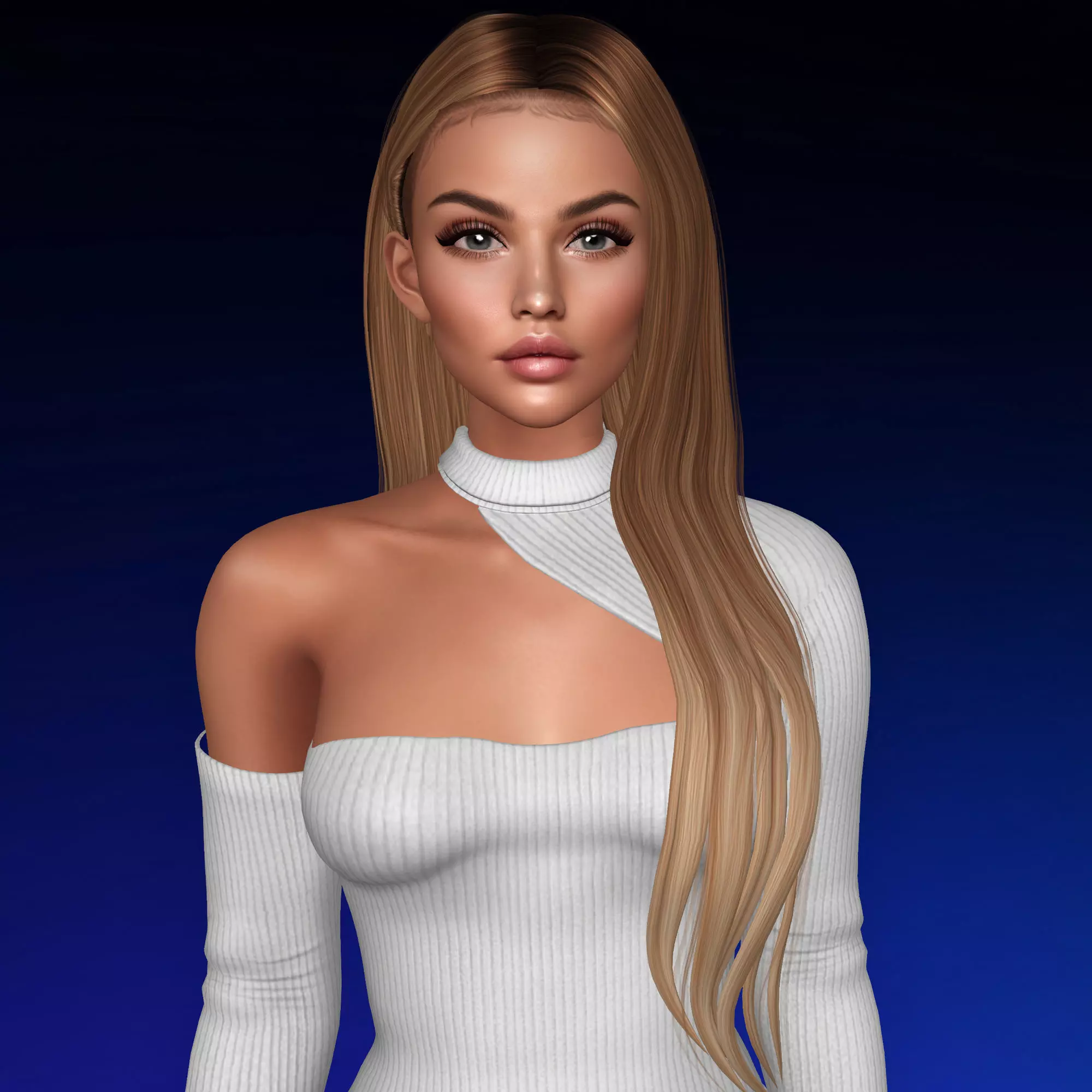 3D Female hairstyle - Marcia low poly Low-poly 3D model_0