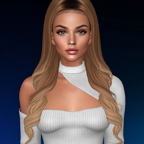 3D Female hairstyle - Prisma low poly Low-poly 3D model