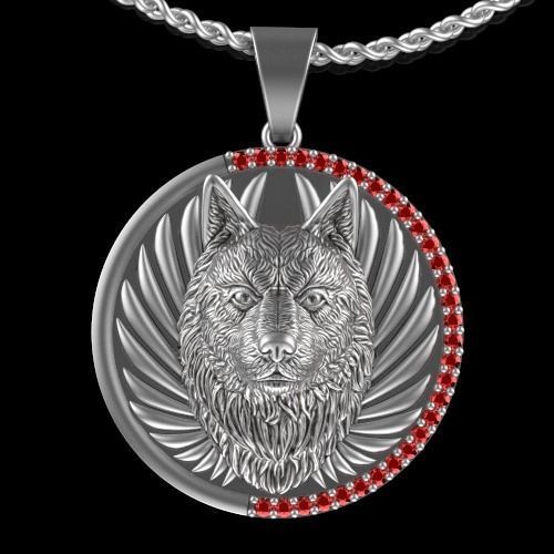  Wolf pendant Silver Gold  Print 3D print model_9