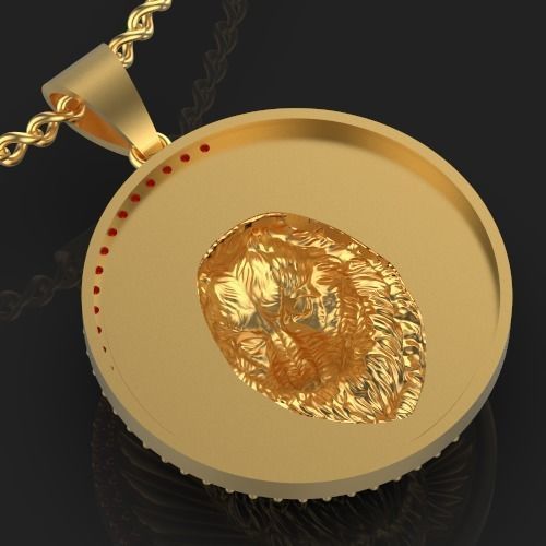  Wolf pendant Silver Gold  Print 3D print model_10