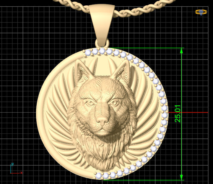  Wolf pendant Silver Gold  Print 3D print model_6