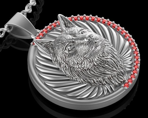  Wolf pendant Silver Gold  Print 3D print model_4
