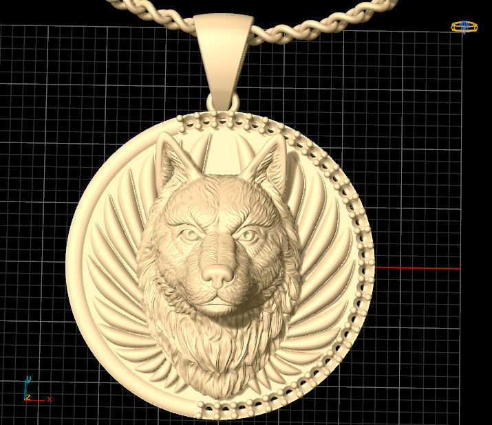  Wolf pendant Silver Gold  Print 3D print model_8