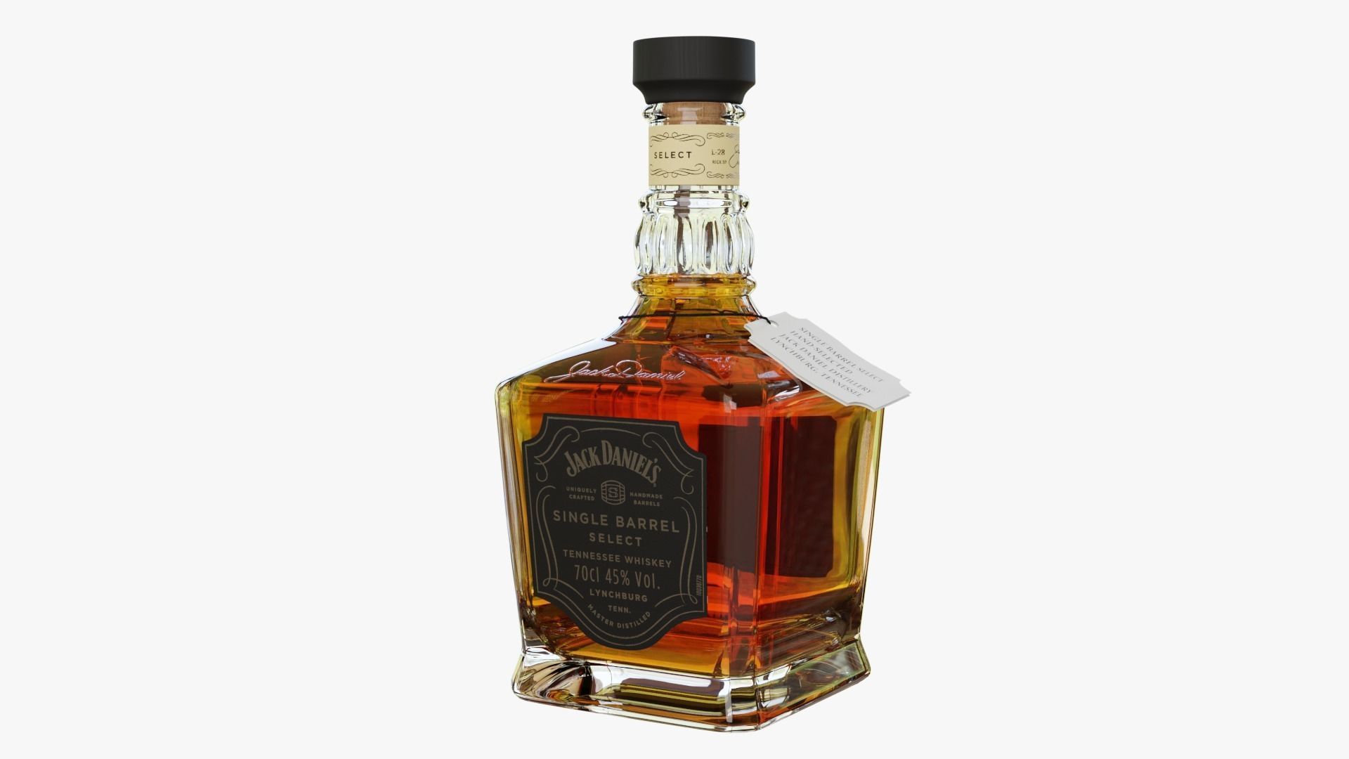 Jack Daniels Single Barrel Full Bottle 3D model_3