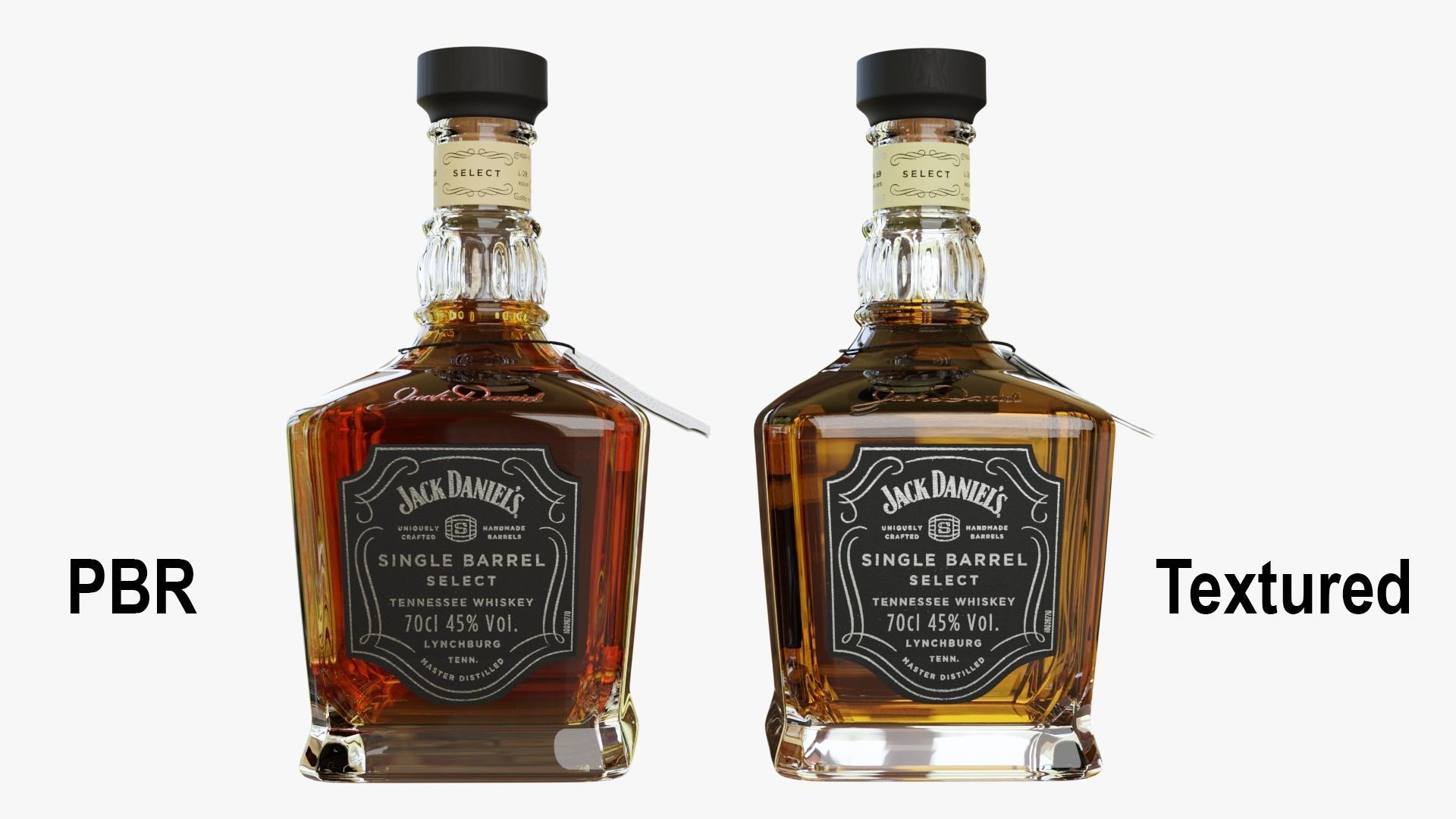 Jack Daniels Single Barrel Full Bottle 3D model_15