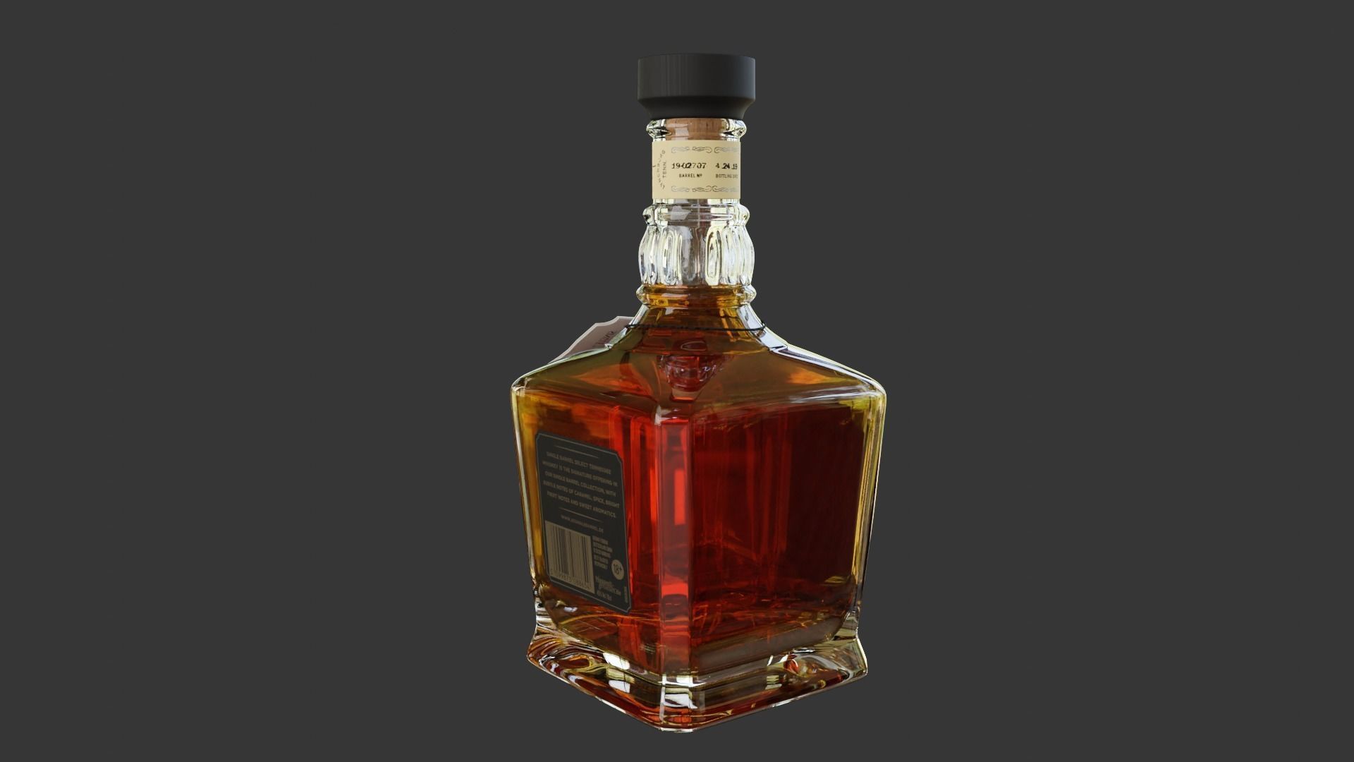 Jack Daniels Single Barrel Full Bottle 3D model_11