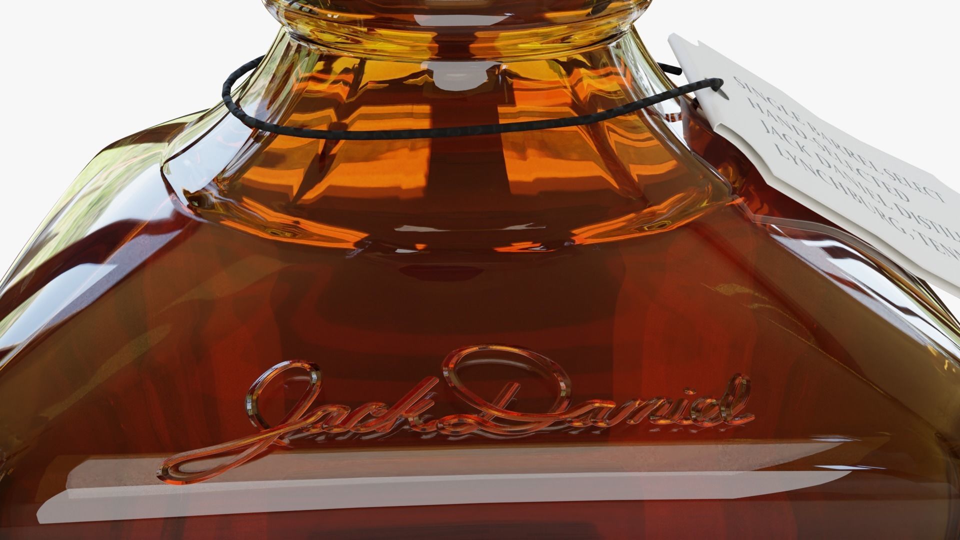Jack Daniels Single Barrel Full Bottle 3D model_7