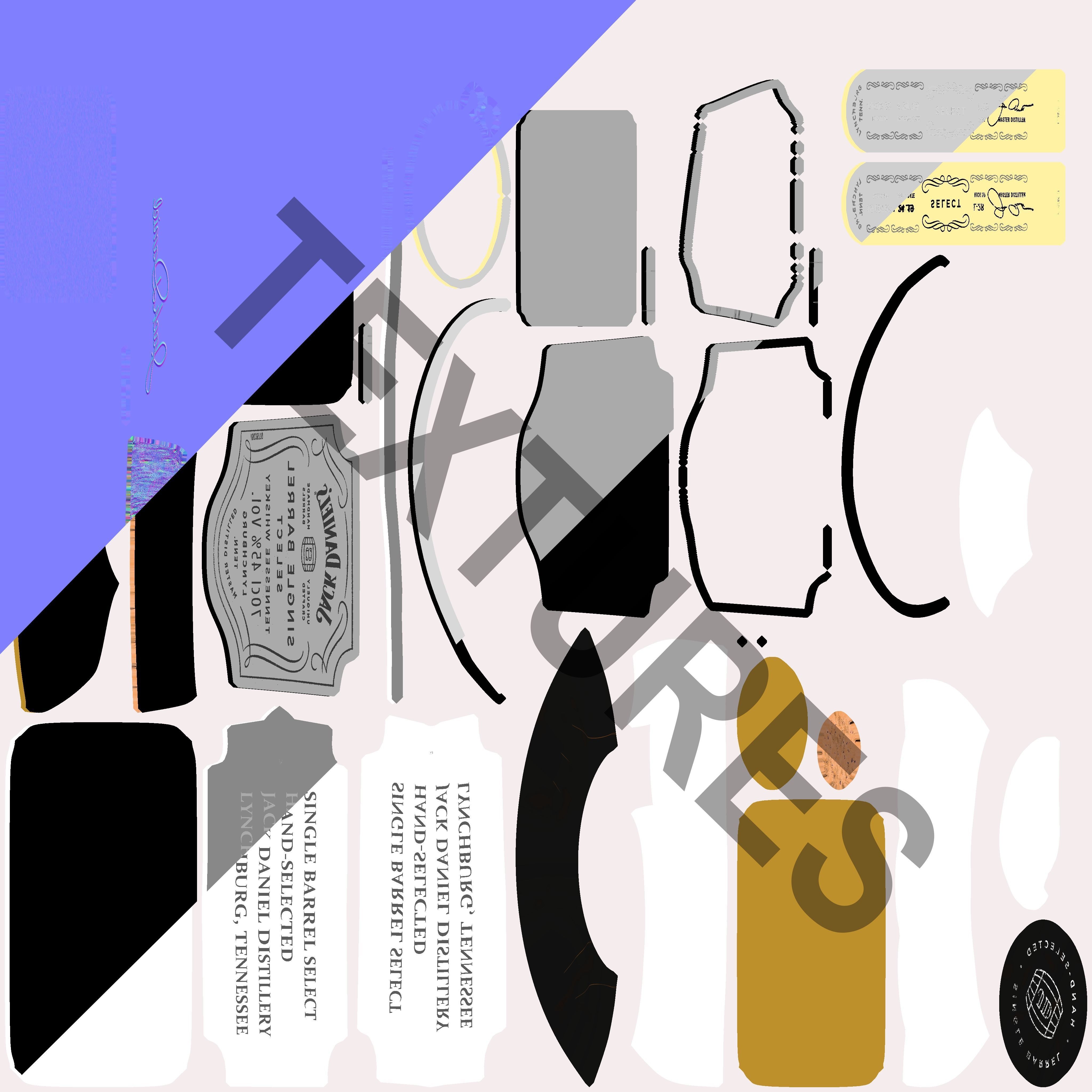 Jack Daniels Single Barrel Full Bottle 3D model_18