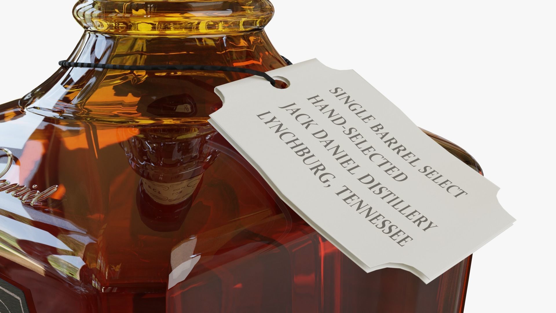 Jack Daniels Single Barrel Full Bottle 3D model_6
