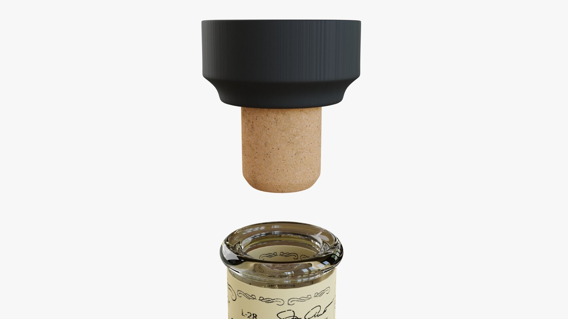 Jack Daniels Single Barrel Full Bottle 3D model_1