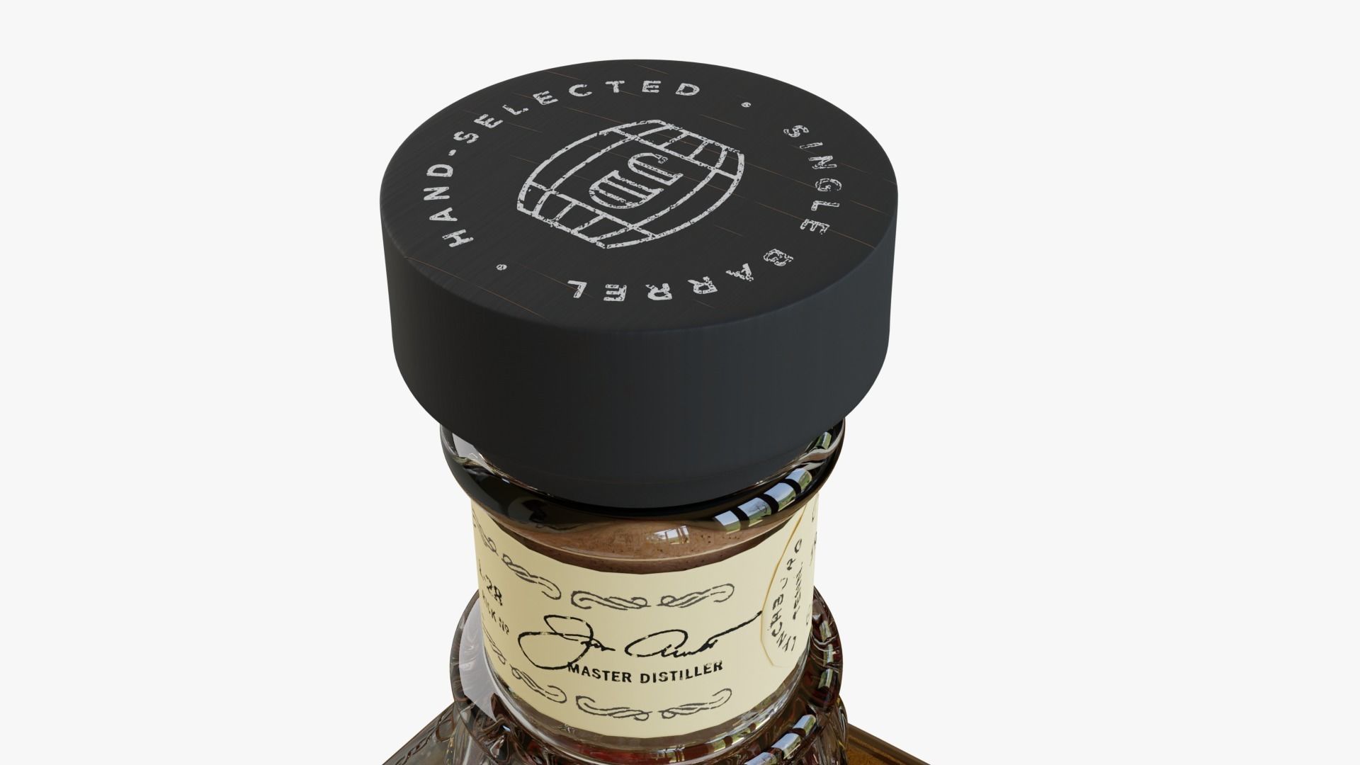 Jack Daniels Single Barrel Full Bottle 3D model_8