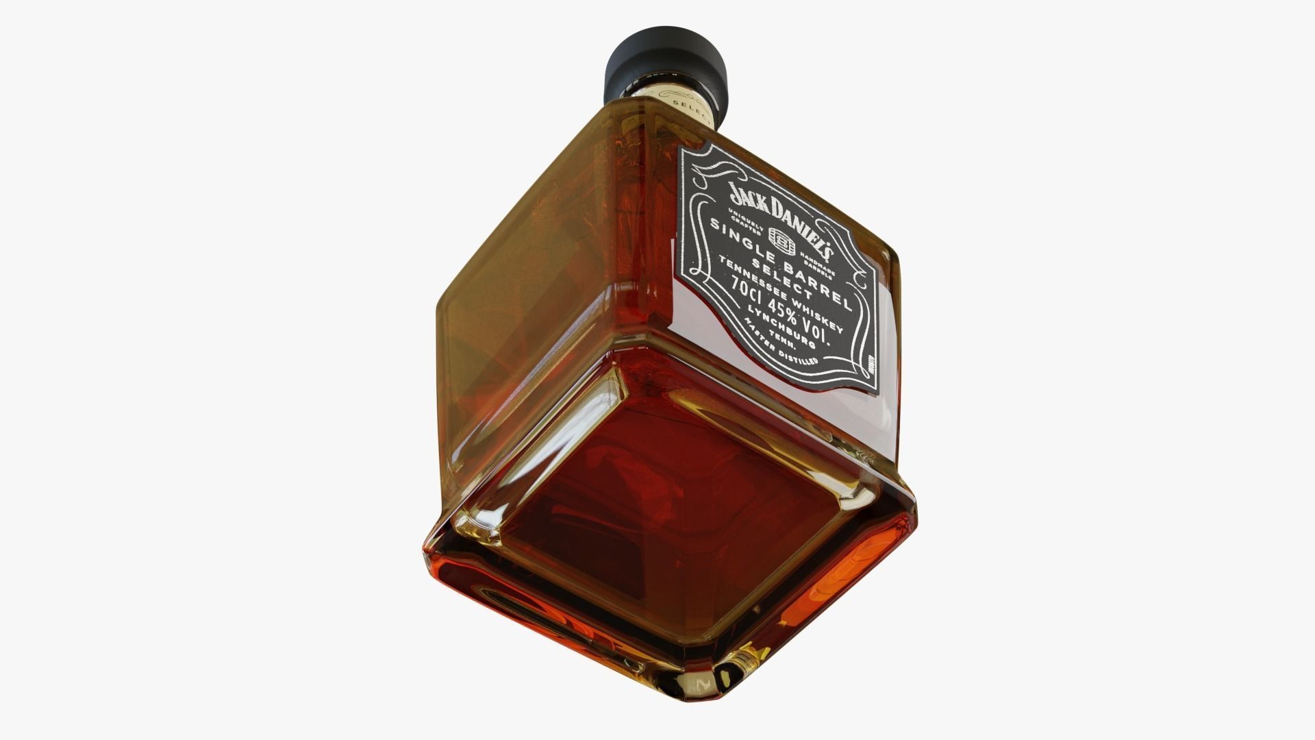 Jack Daniels Single Barrel Full Bottle 3D model_9