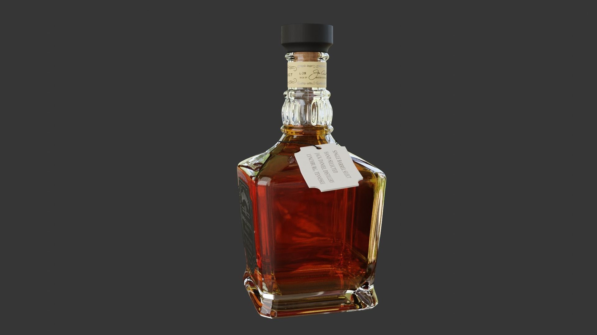 Jack Daniels Single Barrel Full Bottle 3D model_13