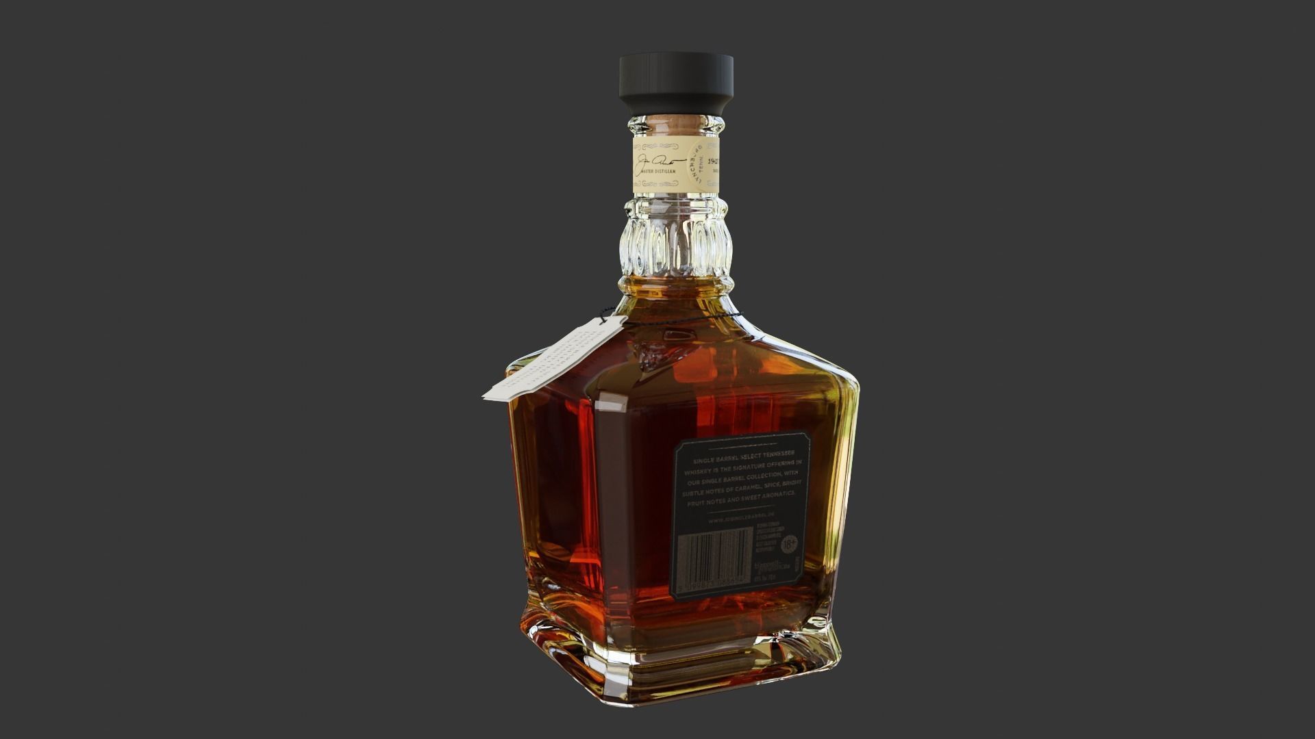 Jack Daniels Single Barrel Full Bottle 3D model_12