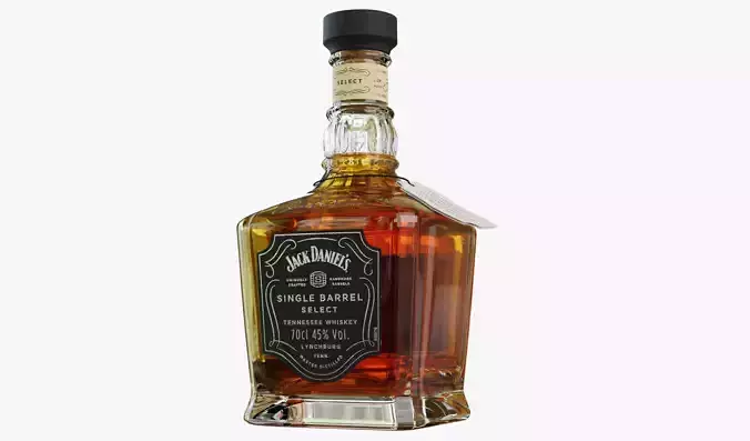 Jack Daniels Single Barrel Full Bottle 3D model Jack Daniels Single Barrel Full Bottle 3D model