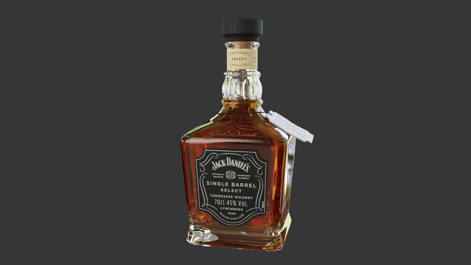 Jack Daniels Single Barrel Full Bottle 3D model_14