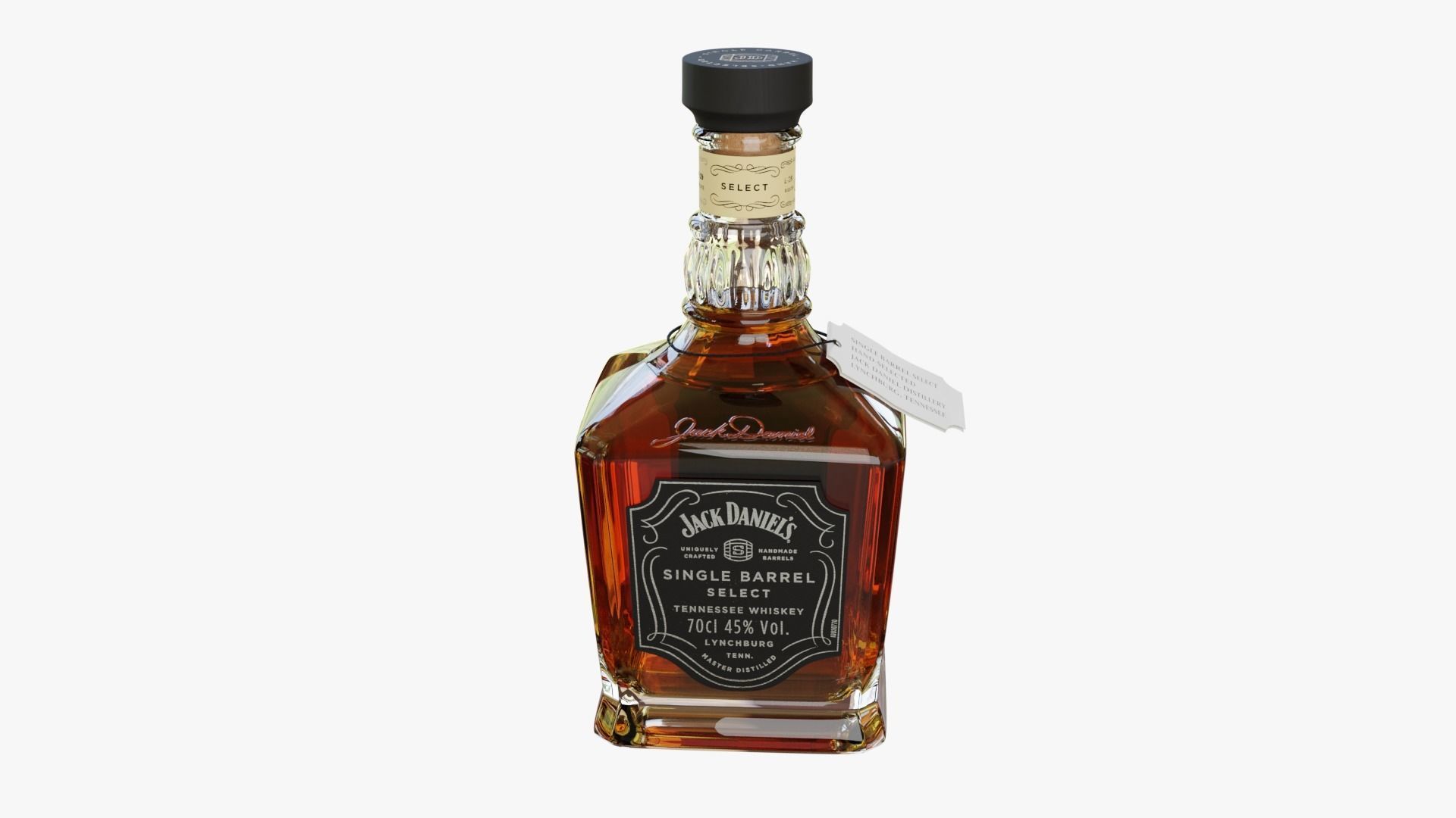 Jack Daniels Single Barrel Full Bottle 3D model_5