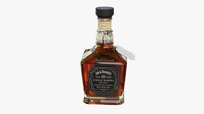 Jack Daniels Single Barrel Full Bottle 3D model 6