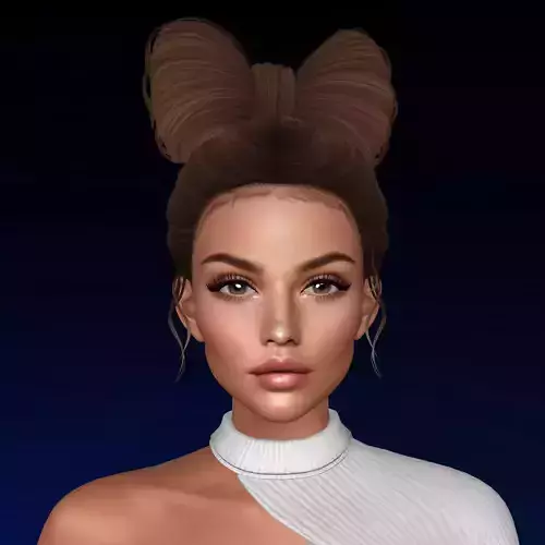 3D Female hairstyle - Priya low poly