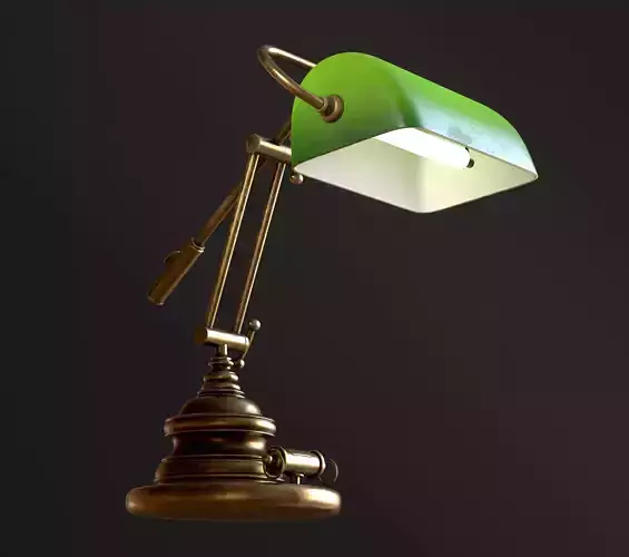 Classic Green Table Banker Lamp 