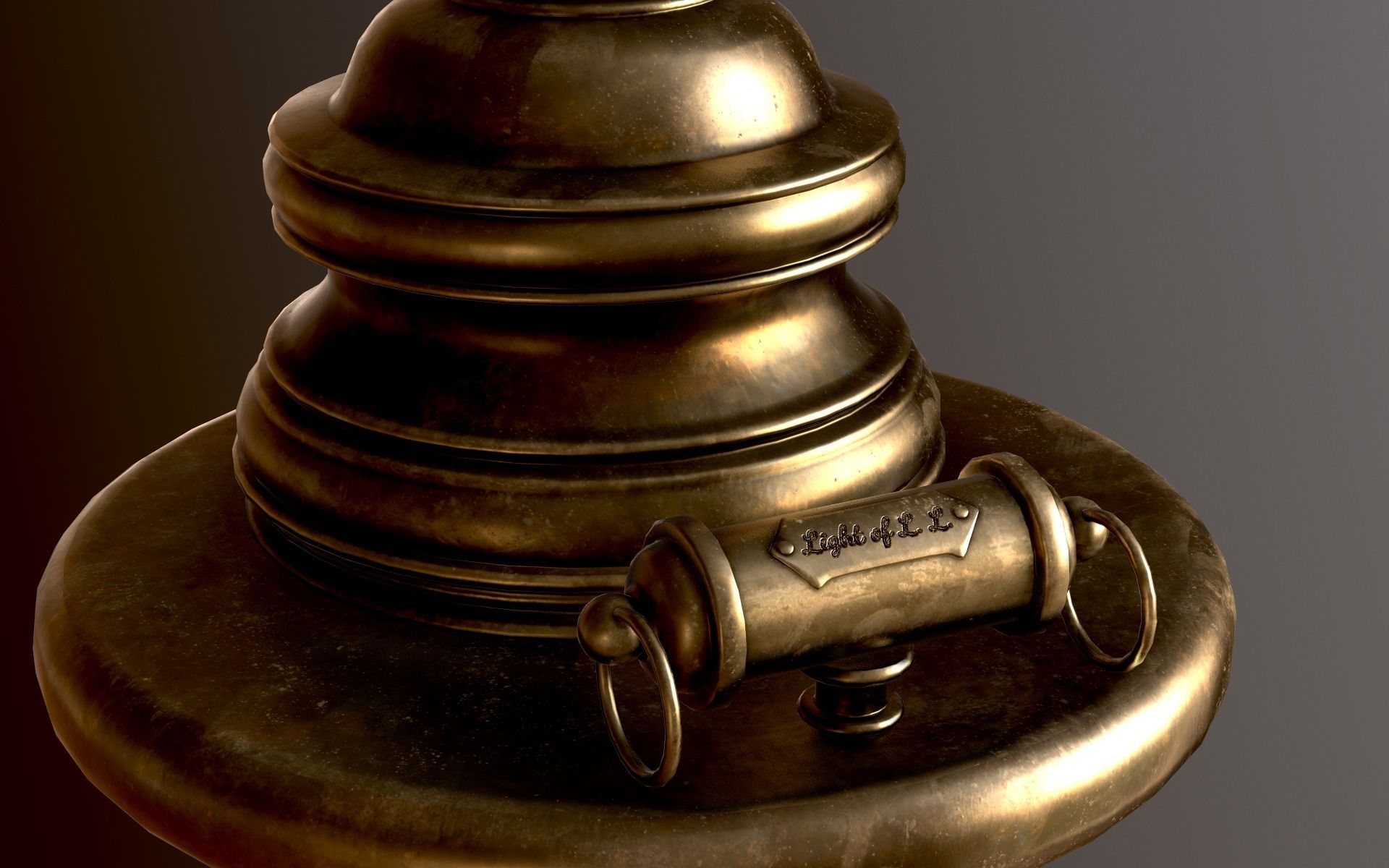 Classic Green Table Banker Lamp Low-poly 3D model_34