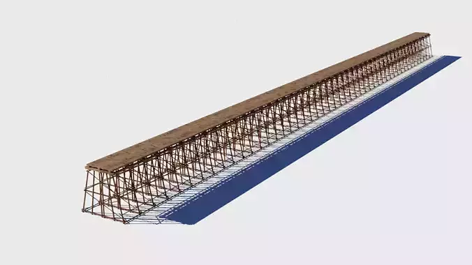 Wood Trestle 2 Lod textures and materials  2K and 4K Low-poly 3D model