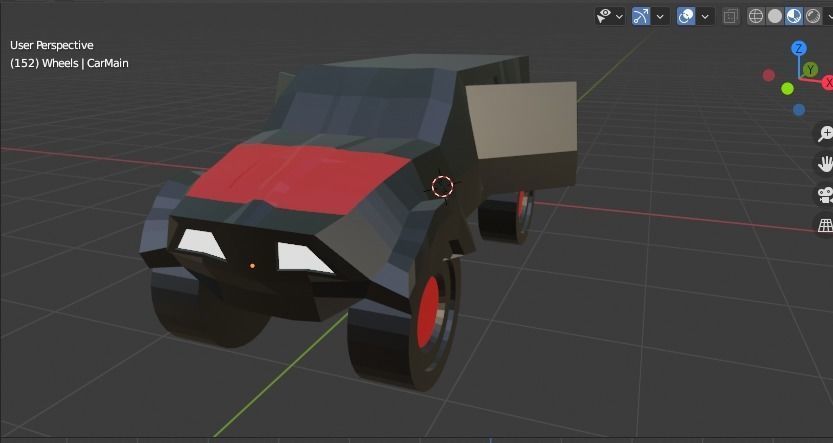 LowPoly Truck car in animation program Low-poly 3D model_1