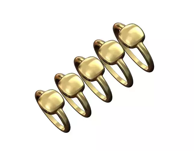 Rounded Square cushion signet ring