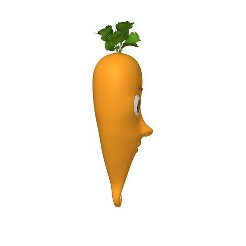 Carrot Cartoon 3D model 2