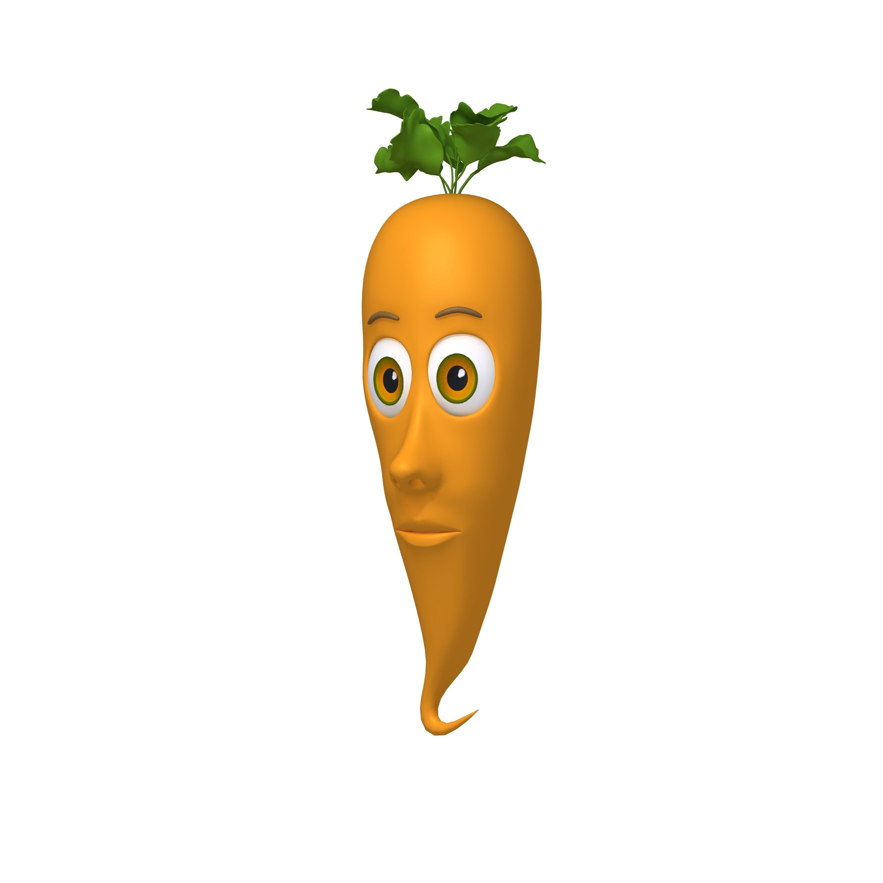Carrot Cartoon 3D model_3