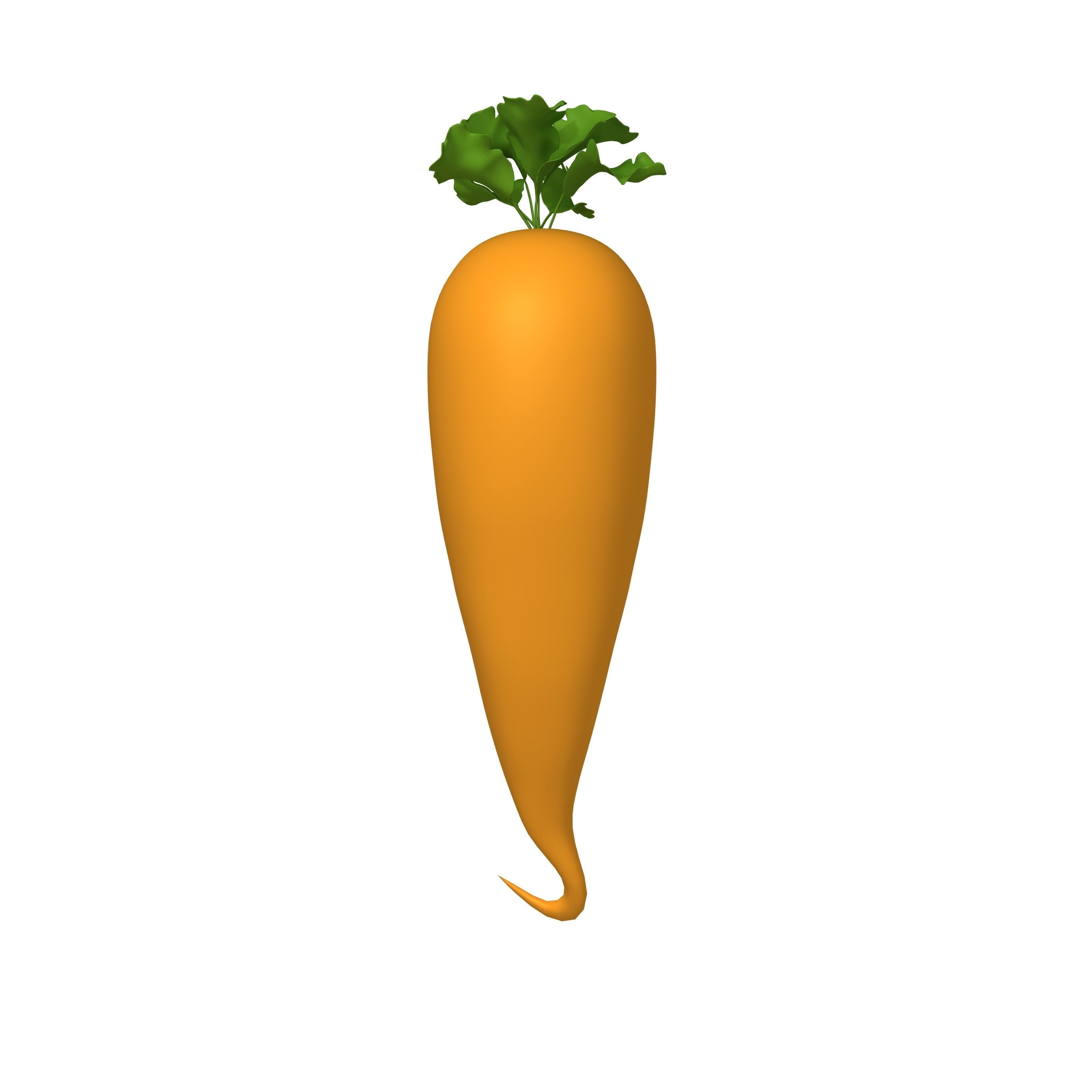 Carrot Cartoon 3D model_2