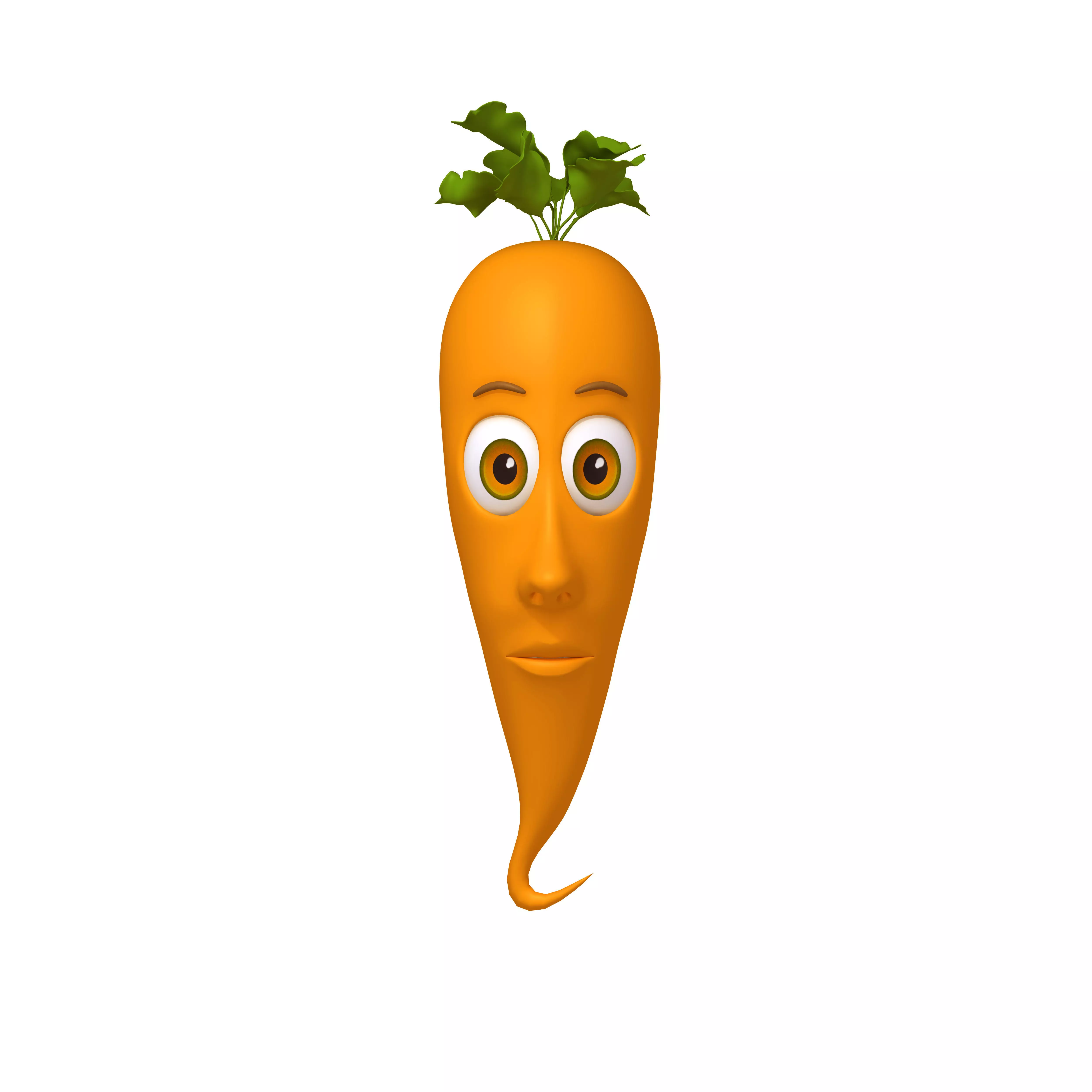 Carrot Cartoon 3D model_0