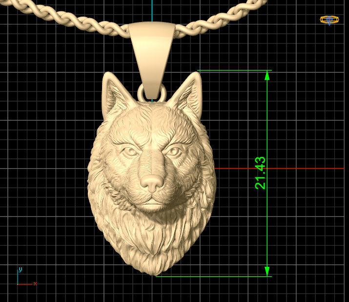 Wolf pendant Silver Gold  Print 3D print model_5