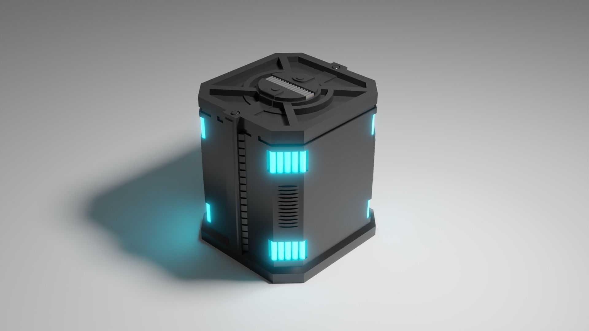 Sci-Fi Barrel 3 Low-poly 3D model_1