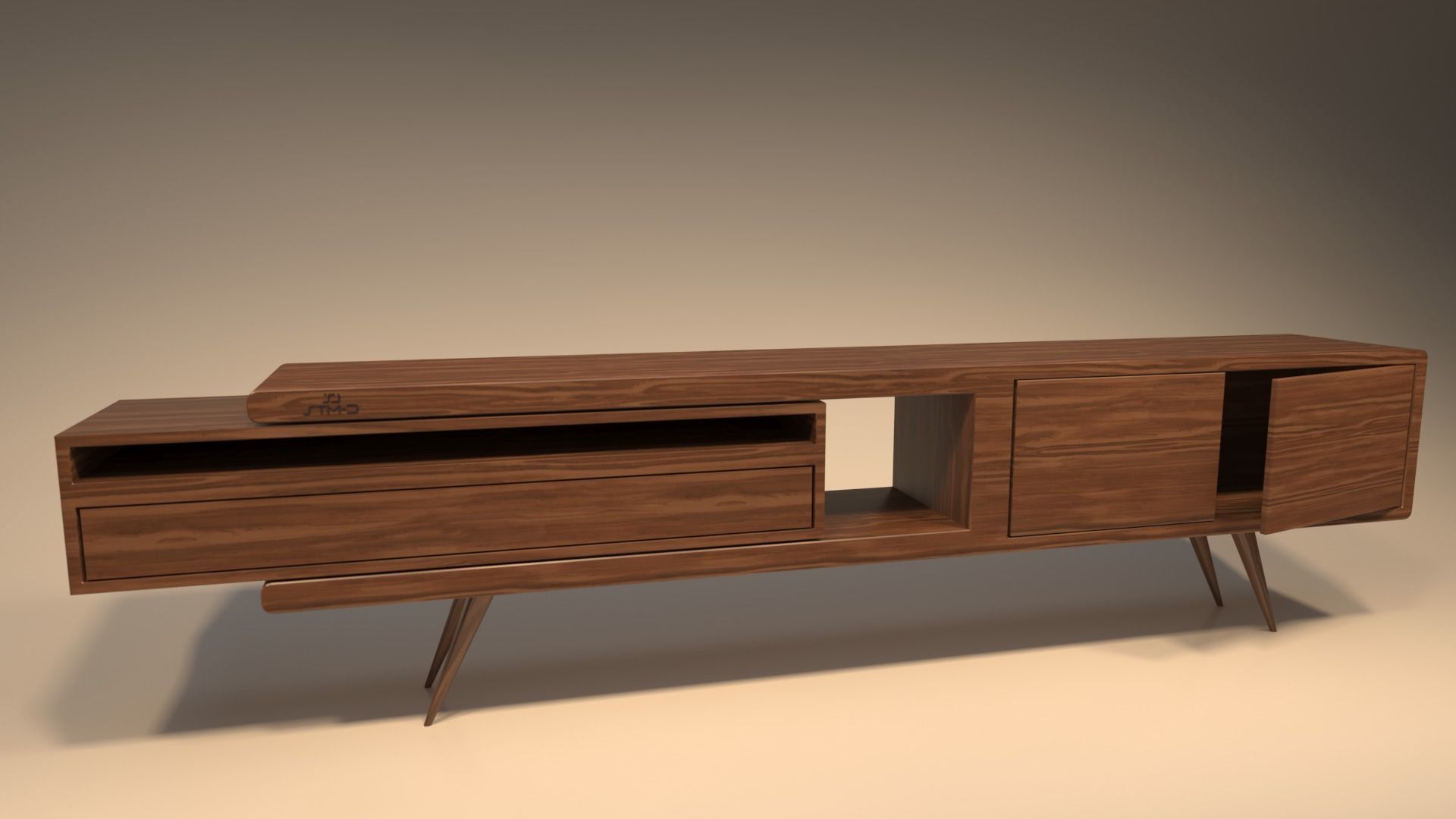 STM-D tv stand model 111 Low-poly 3D model_4