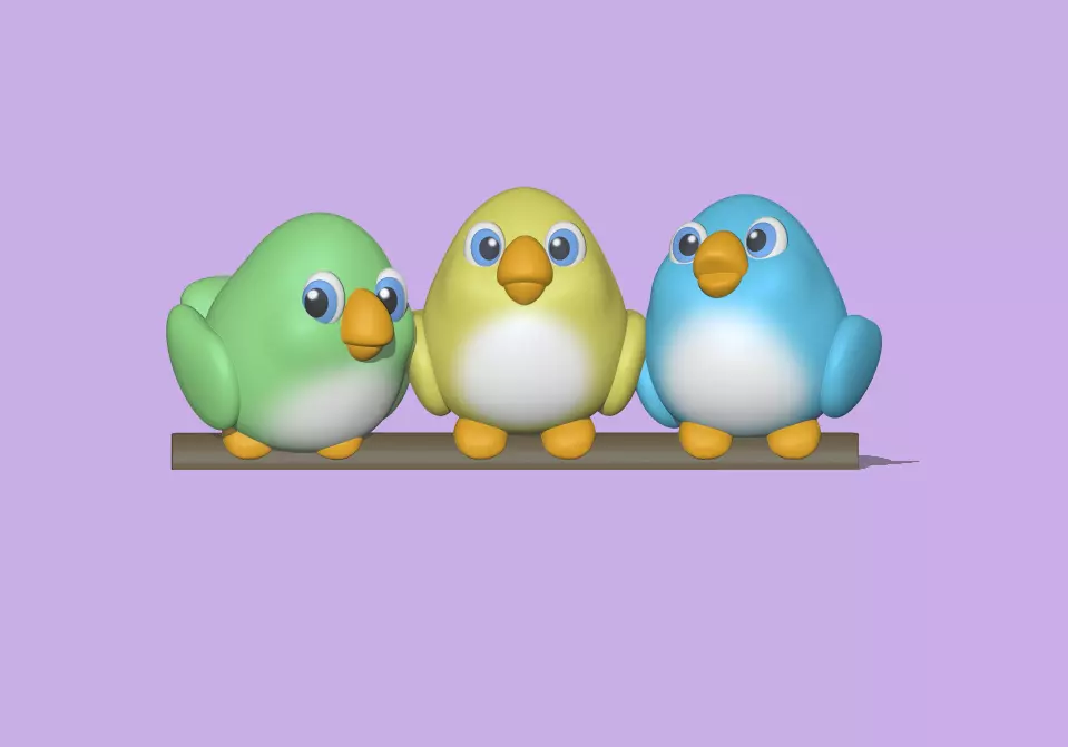 Cute birds to decorate your garden 3D print model_0